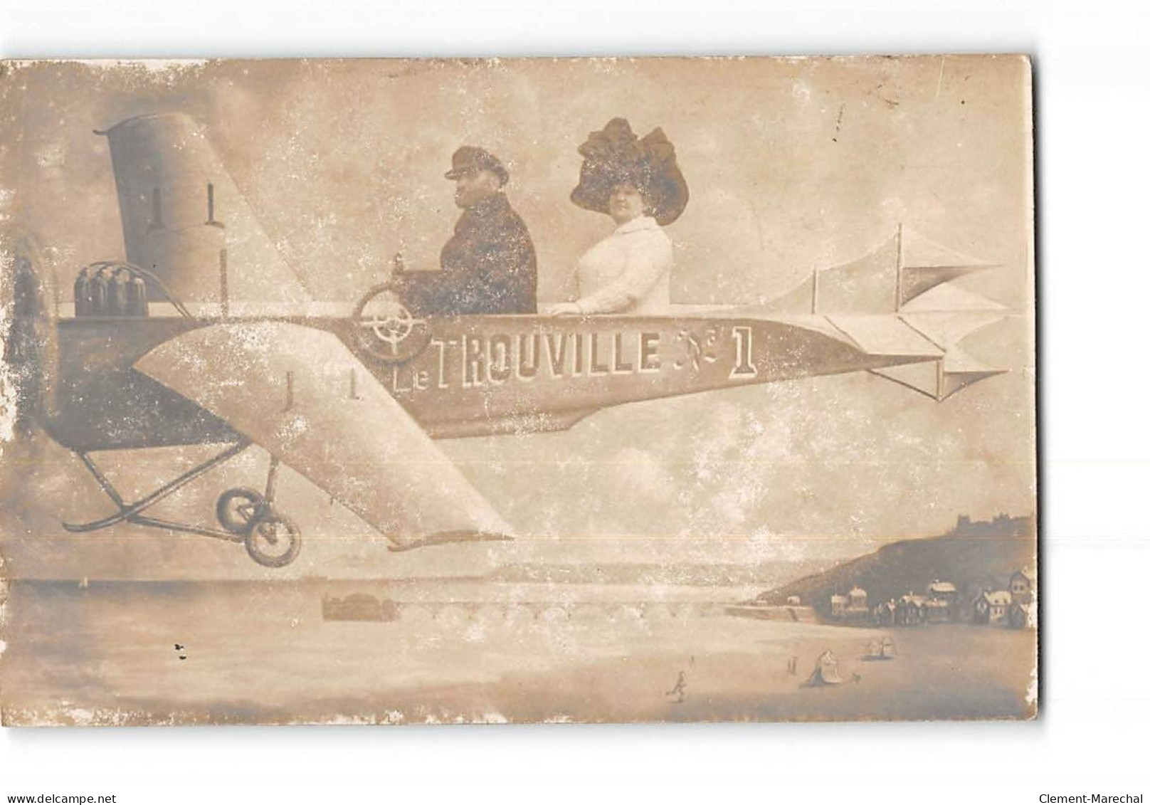 Le TROUVILLE - Carte Photo - Aviation - état - Trouville