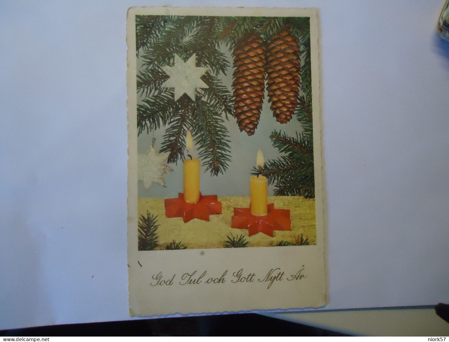 SWEDEN  POSTCARDS GREETING CHRISTMAS 1958 POSTMARK - Suecia