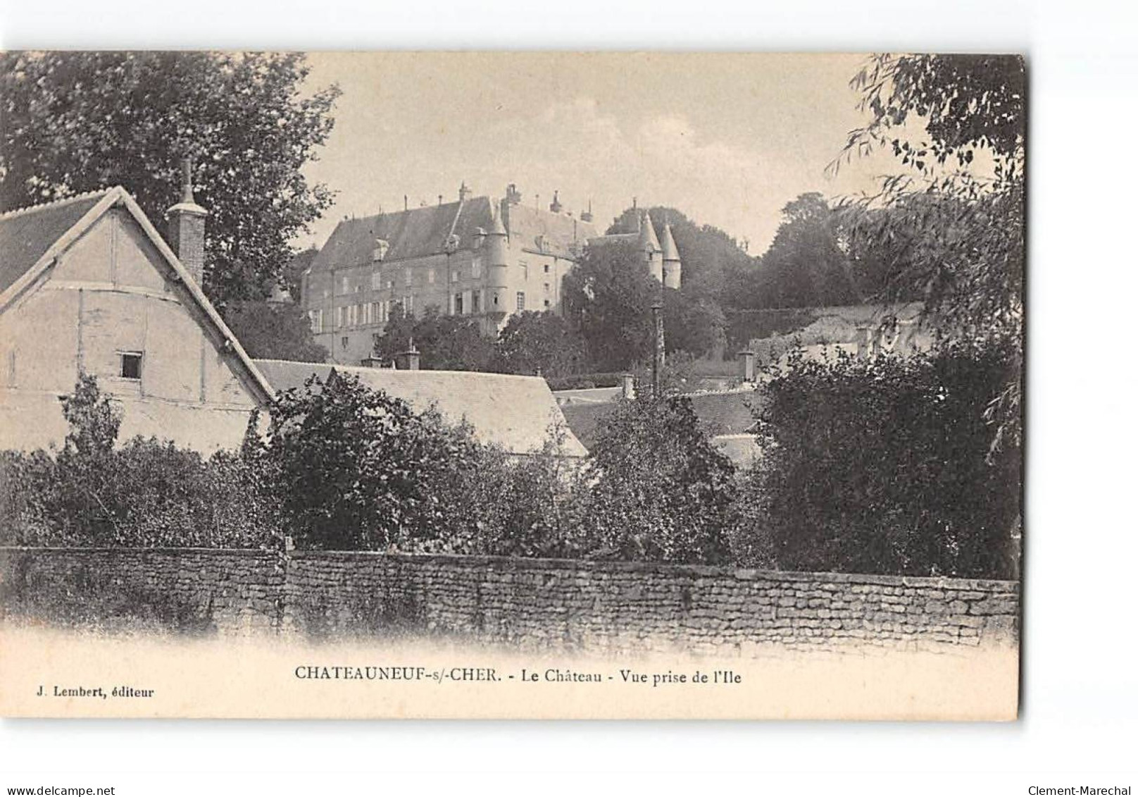CHATEAUNEUF SUR CHER - Le Château - Vue Prise De L'Ile - Très Bon état - Chateauneuf Sur Cher