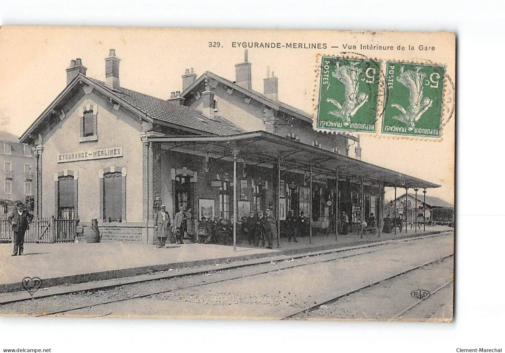 EYGURANDE MERLINES - Vue Intérieure De La Gare - état - Eygurande