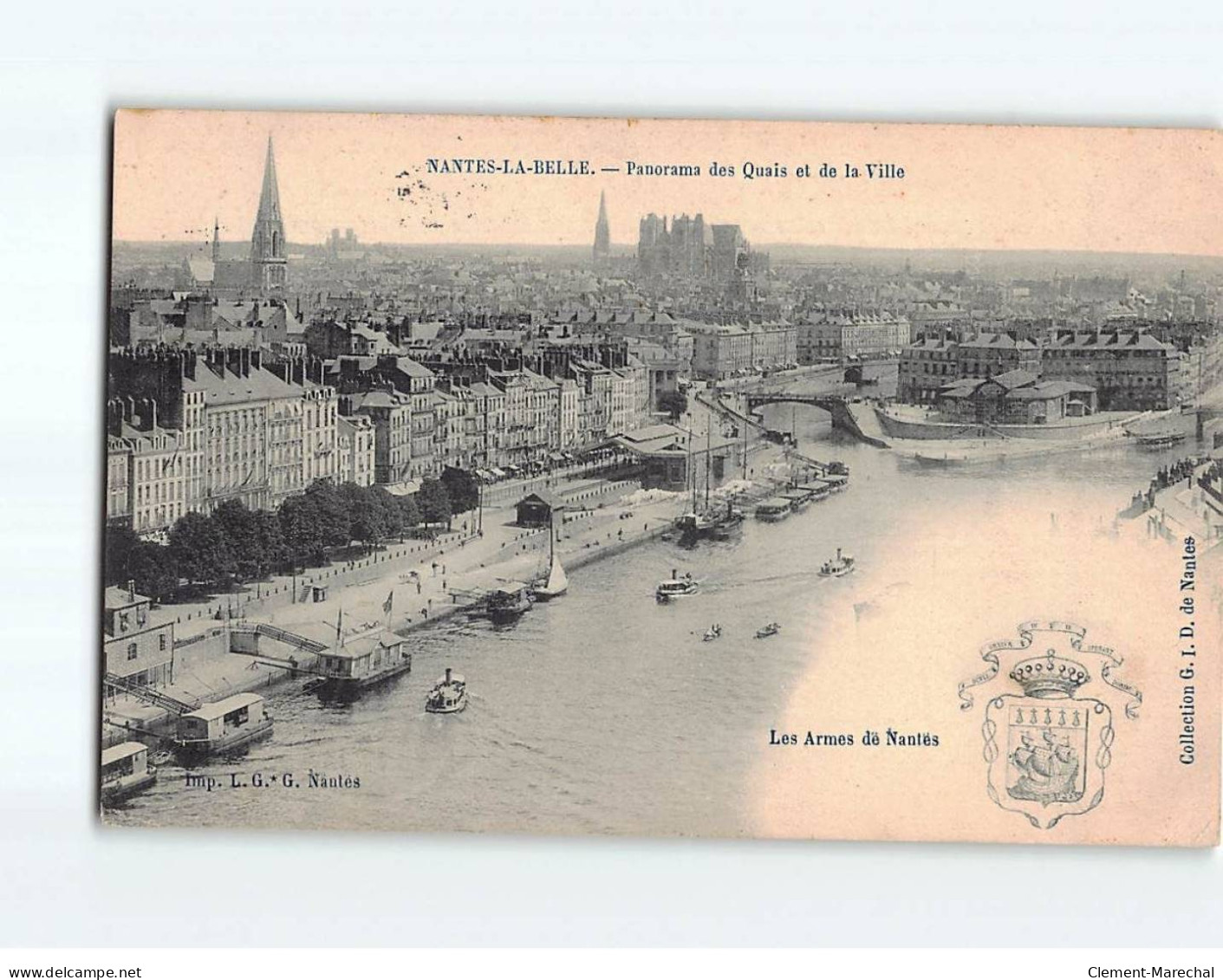 NANTES : Panorama Des Quais  Et De La Ville - état - Nantes