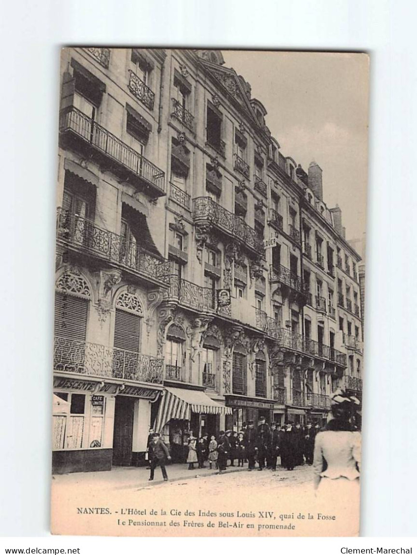 NANTES : L'Hôtel De La Compagnie Des Indes Sous Louis XIV, Quai De La Fosse, Le Pensionnat En Promenade - état - Nantes