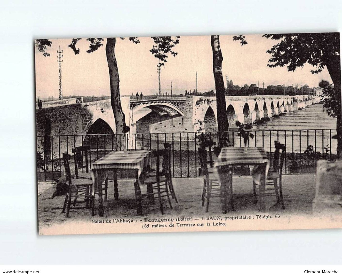 BEAUGENCY : Hôtel De L'Abbaye, La Terrasse Sur La Loire - Très Bon état - Beaugency