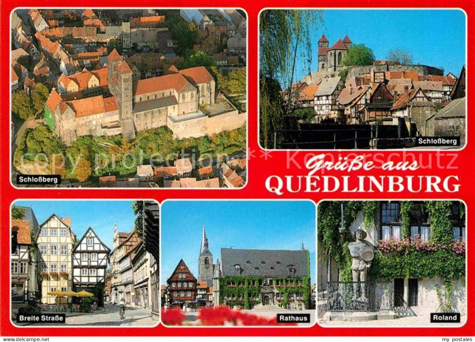72738704 Quedlinburg Fliegeraufnahme Schlossberg Breite-Strasse Rathaus Roland Q - Otros & Sin Clasificación