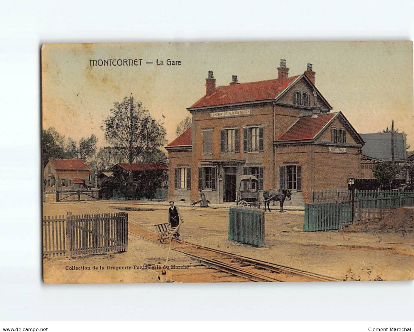 MONTCORNET: La Gare - état ( Partiellement Décollée ) - Other & Unclassified
