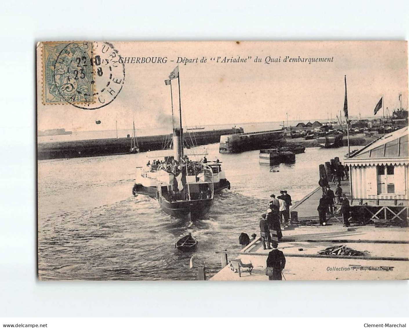 CHERBOURG : Départ De "L'Ariadne" Du Quai D'Embarquement - état - Cherbourg