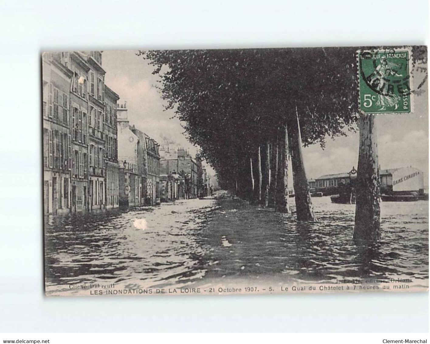 ORLEANS : Inondations De La Loire 1907, Les Quais Du Châtelet - état - Orleans