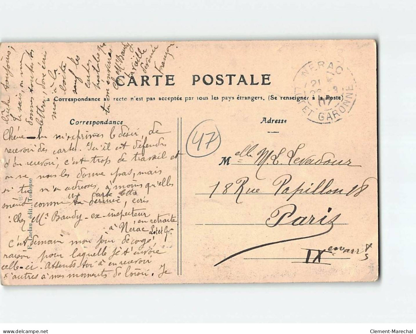 NERAC : Carte Souvenir - état - Nerac