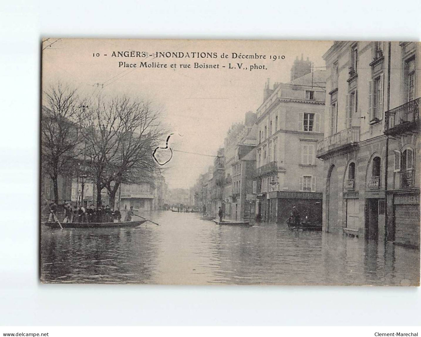 ANGERS : Inondations De 1910, Place Molière Et Rue Boisnet - Très Bon état - Angers