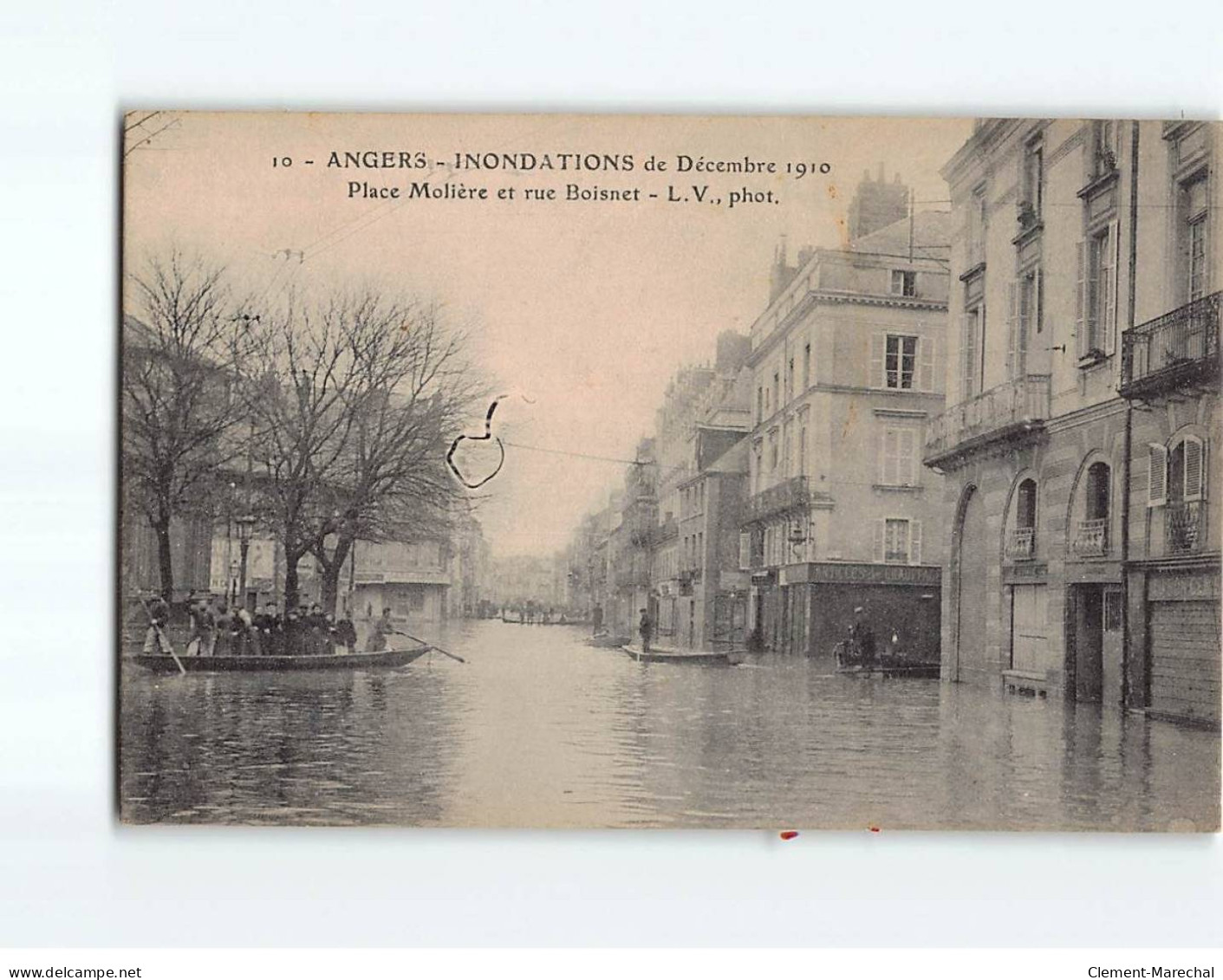 ANGERS : Inondations De 1910, Place Molière Et Rue Boisnet - Très Bon état - Angers