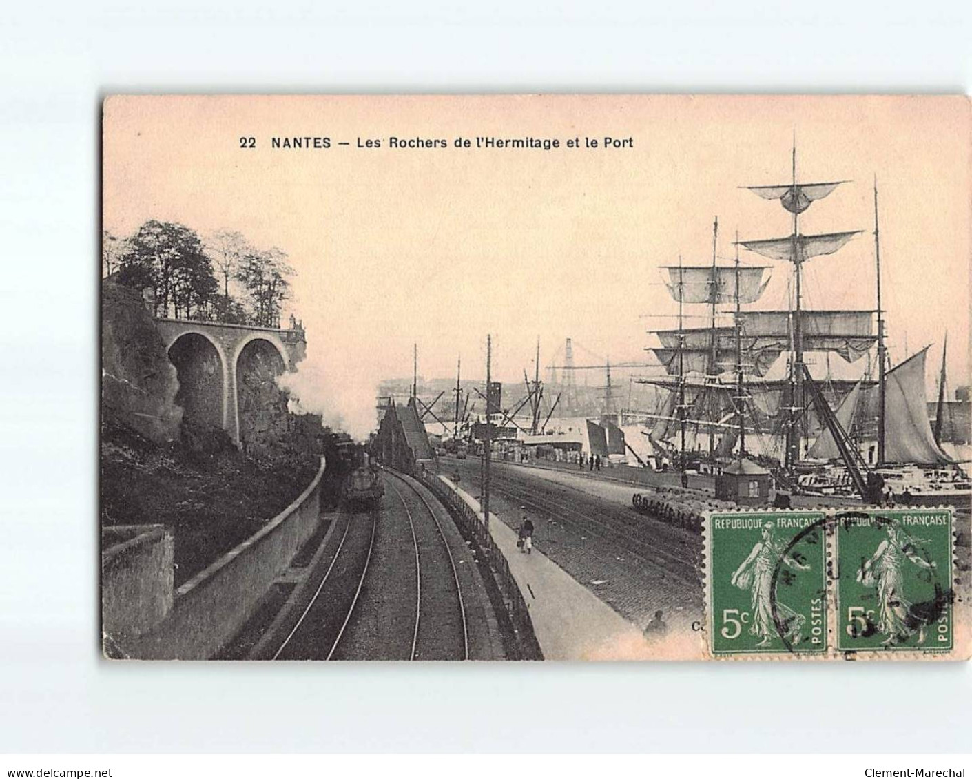 NANTES : Les Rochers De L'Hermitage Et Le Port - état - Nantes