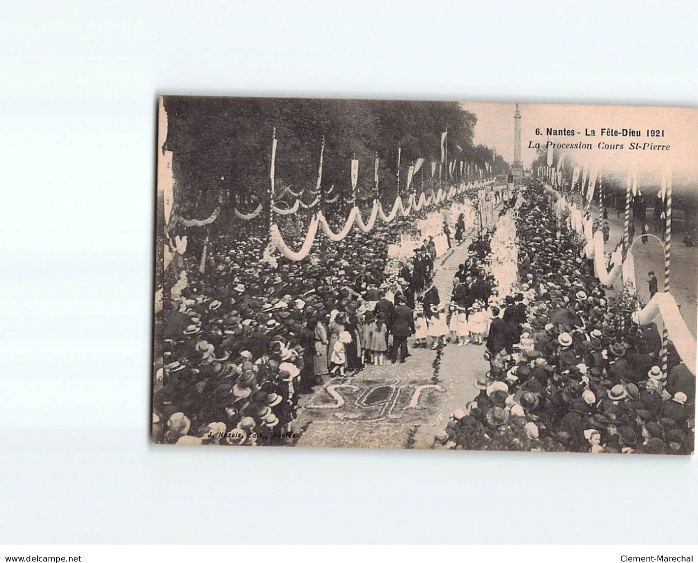 NANTES : La Fête-Dieu 1921, La Procession Cours Saint-Pierre - Très Bon état - Nantes