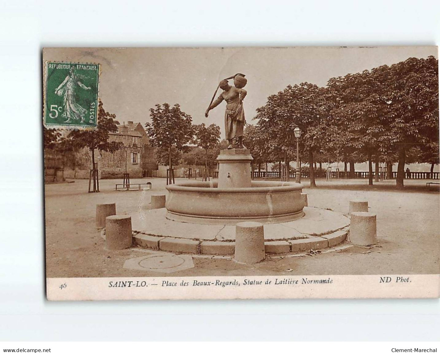 SAINT LO : Place Des Beaux-Regards, Statue De Laitière Normande - Très Bon état - Saint Lo