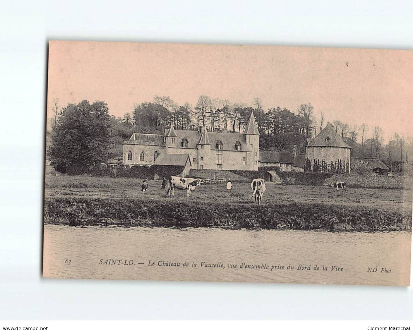 SAINT LO : Château De La Vaucelle, Vue D'ensemble Prise Du Bord De La Vire - Très Bon état - Saint Lo