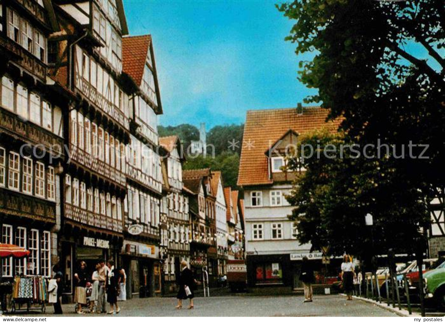 72737614 Hann. Muenden Kirchplatz Mit Blick Zur Tillyschanz Fachwerkhaeuser Hann - Hannoversch Münden