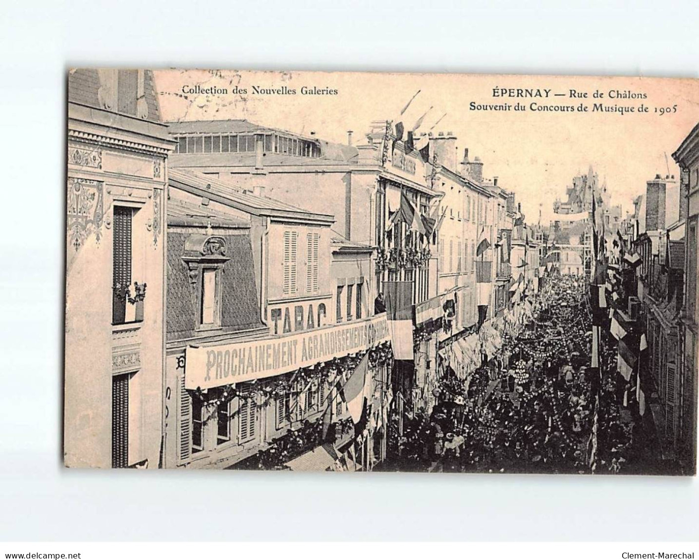 EPERNAY : Rue De Châlons, Souvenir Du Concours De Musique De 1905 - état - Epernay