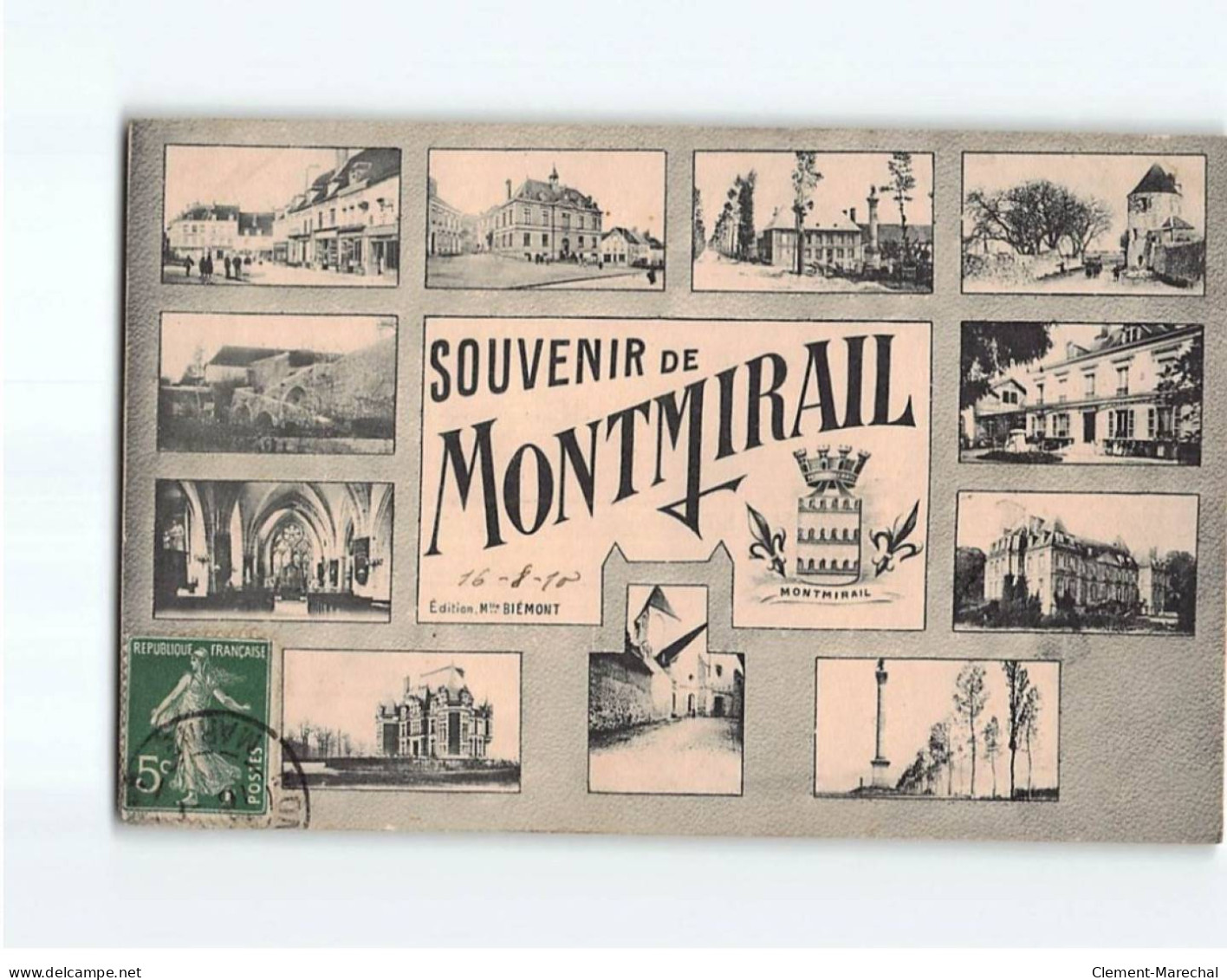 MONTMIRAIL : Carte Souvenir - état ( Partiellement Décollée ) - Montmirail