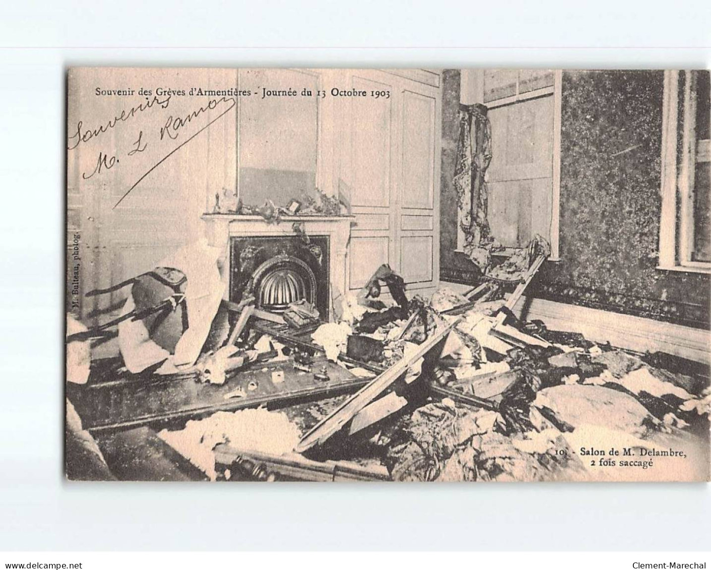 ARMENTIERES : Les Grèves D'Octobre 1903, Salon De M. Delambre 2 Fois Saccagé - Très Bon état - Armentieres