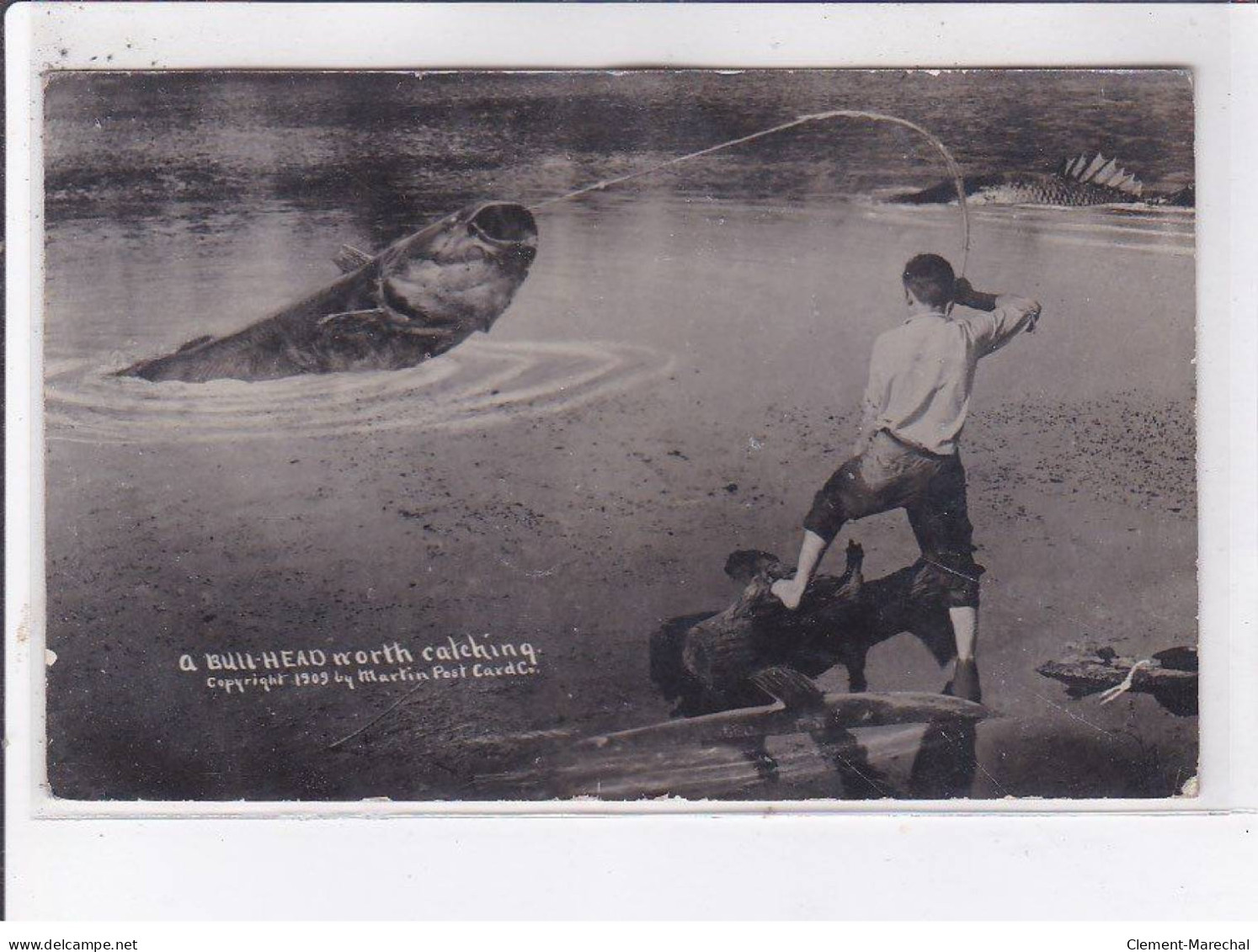 SURREALISME: Photo Montage, Pêche, A Bull-head, North Catching - Très Bon état - Andere & Zonder Classificatie