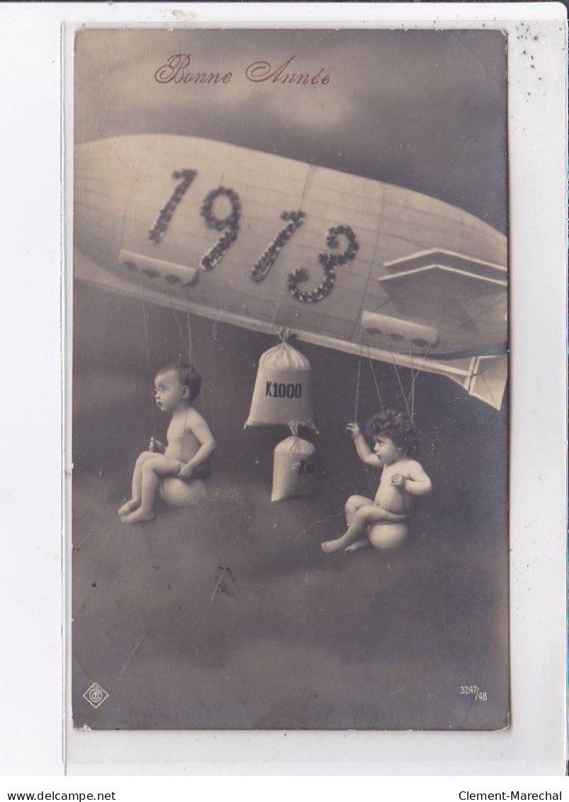 SURREALISME: Photo Montage, Aviation, Bonne Année 1913 - Très Bon état - Otros & Sin Clasificación