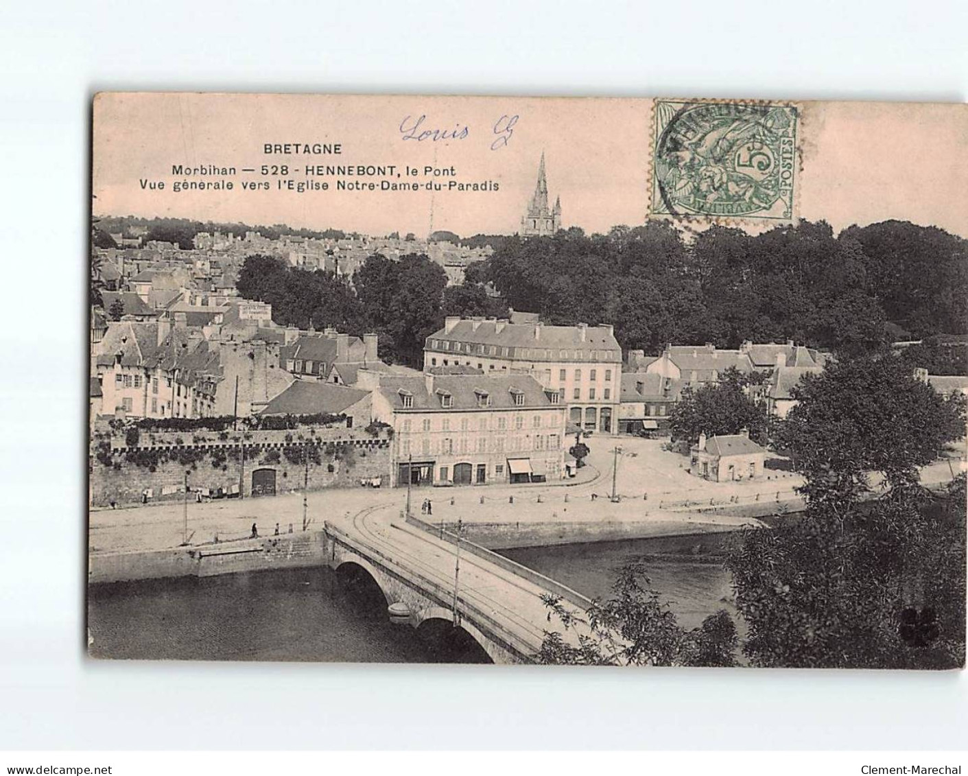 HENNEBONT : Le Pont, Vue Générale Vers L'Eglise Notre-Dame Du Paradis - Très Bon état - Hennebont