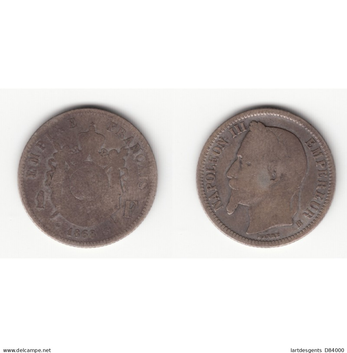 1 FRANC NAPOLEON III   TETE LAUREE   1868 BB   B   1F007 - Other & Unclassified