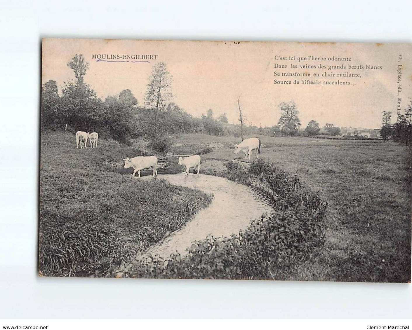 MOULINS ENGILBERT : Les Vaches Traversent Le Ruisseau - état - Moulin Engilbert
