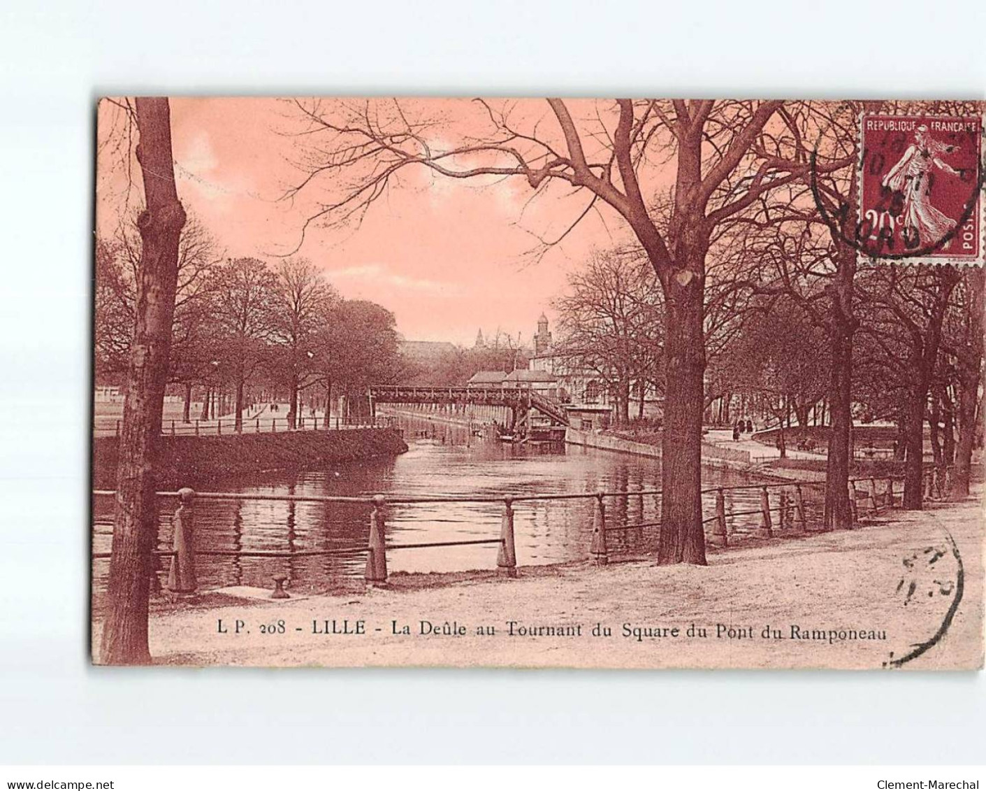 LILLE : La Deûle Au Tournant Du Square Du Pont Du Ramponeau - état - Lille