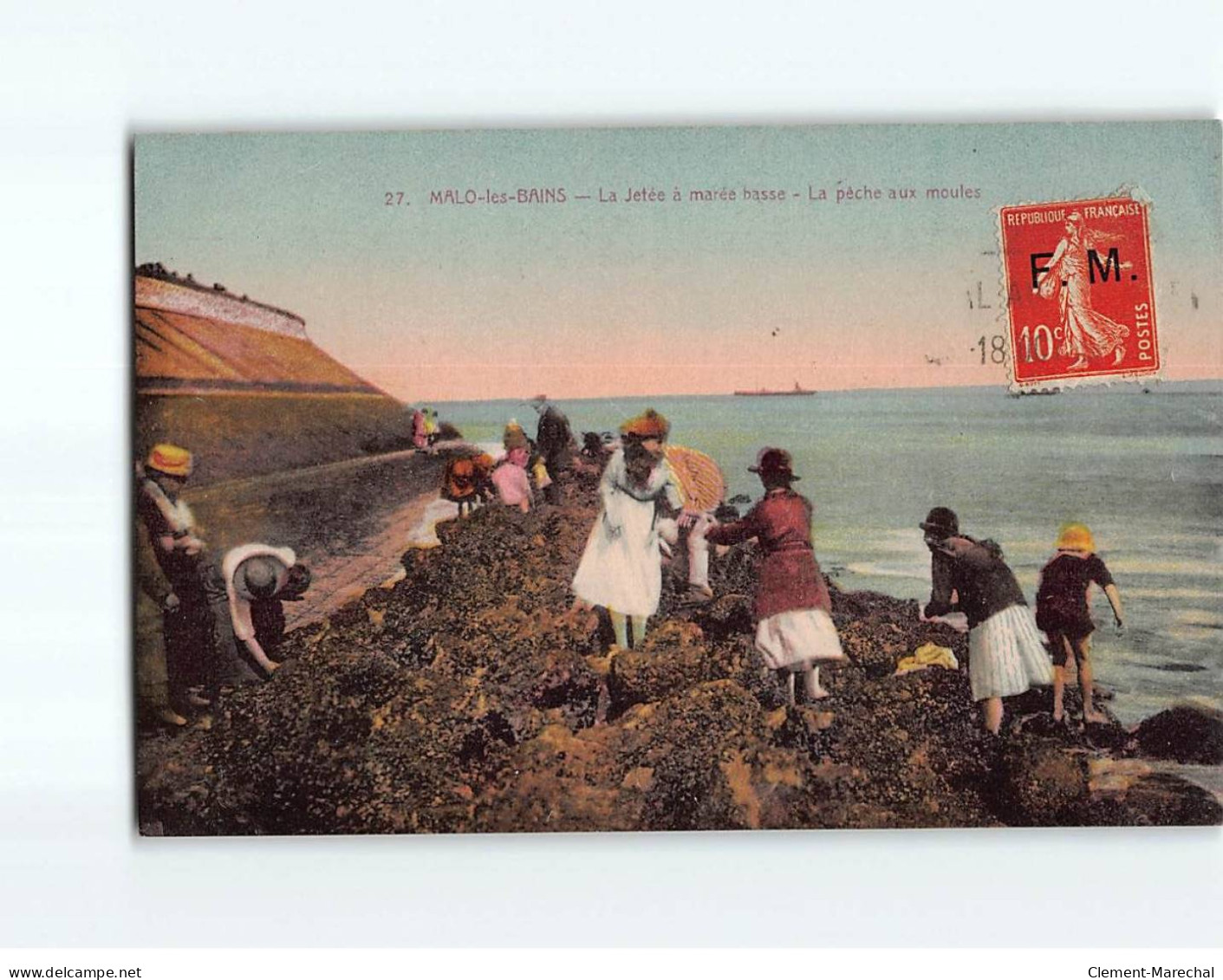 MALO LES BAINS : La Jetée à Marée Basse, La Pêche Aux Moules - Très Bon état - Malo Les Bains