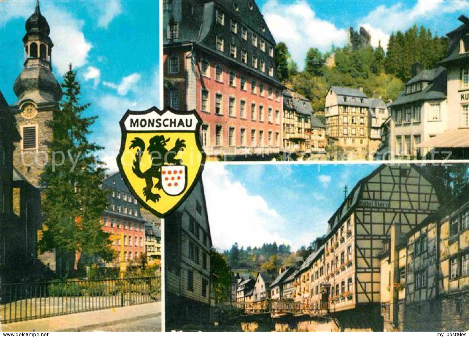 72736957 Monschau Kirche Altstadt Fachwerkhaeuser Burgruine Monschau - Monschau