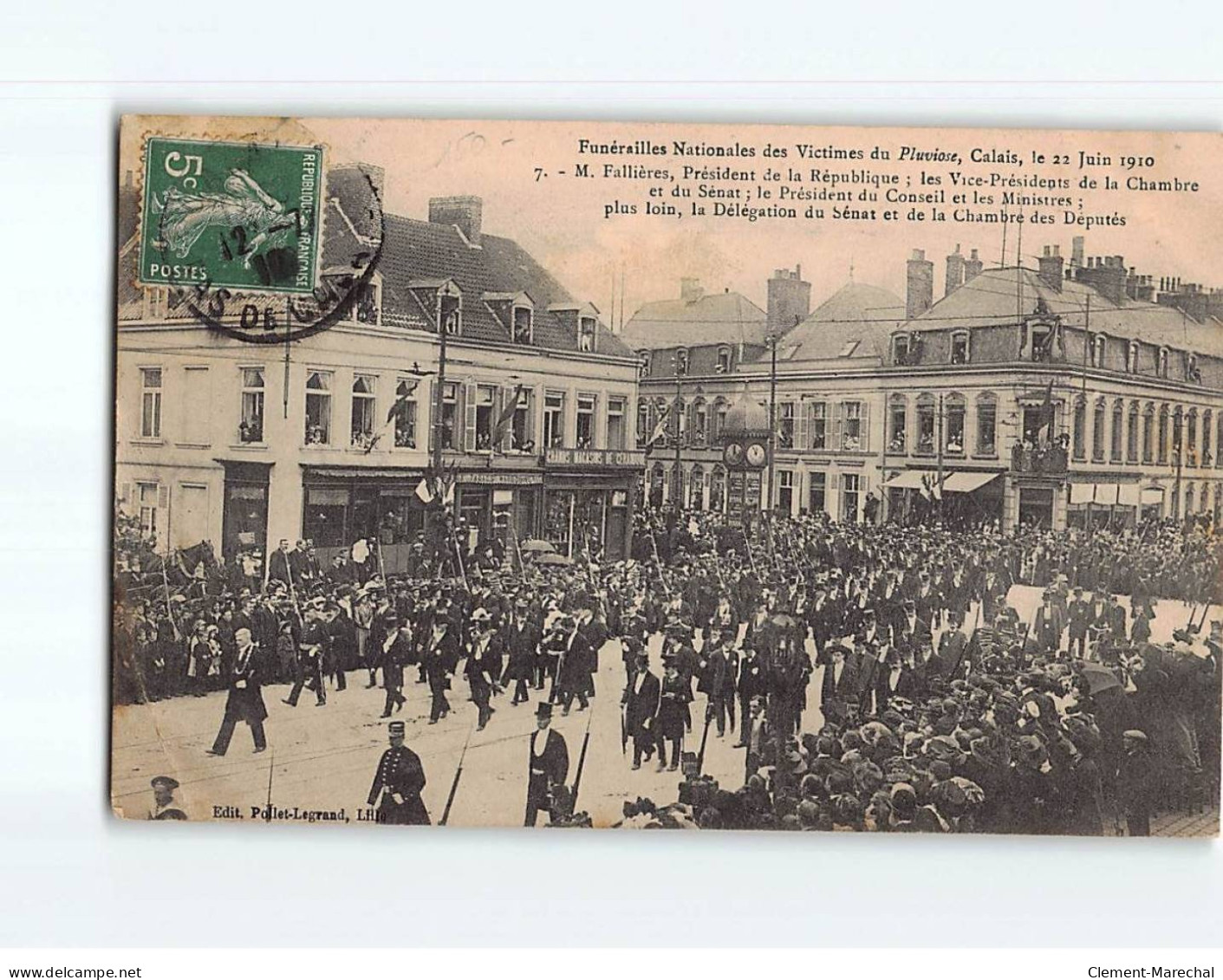 CALAIS : Funérailles Des Victimes Du Pluviose, Juin 19160, M. Fallières, Président, Et La Délégation - état - Calais