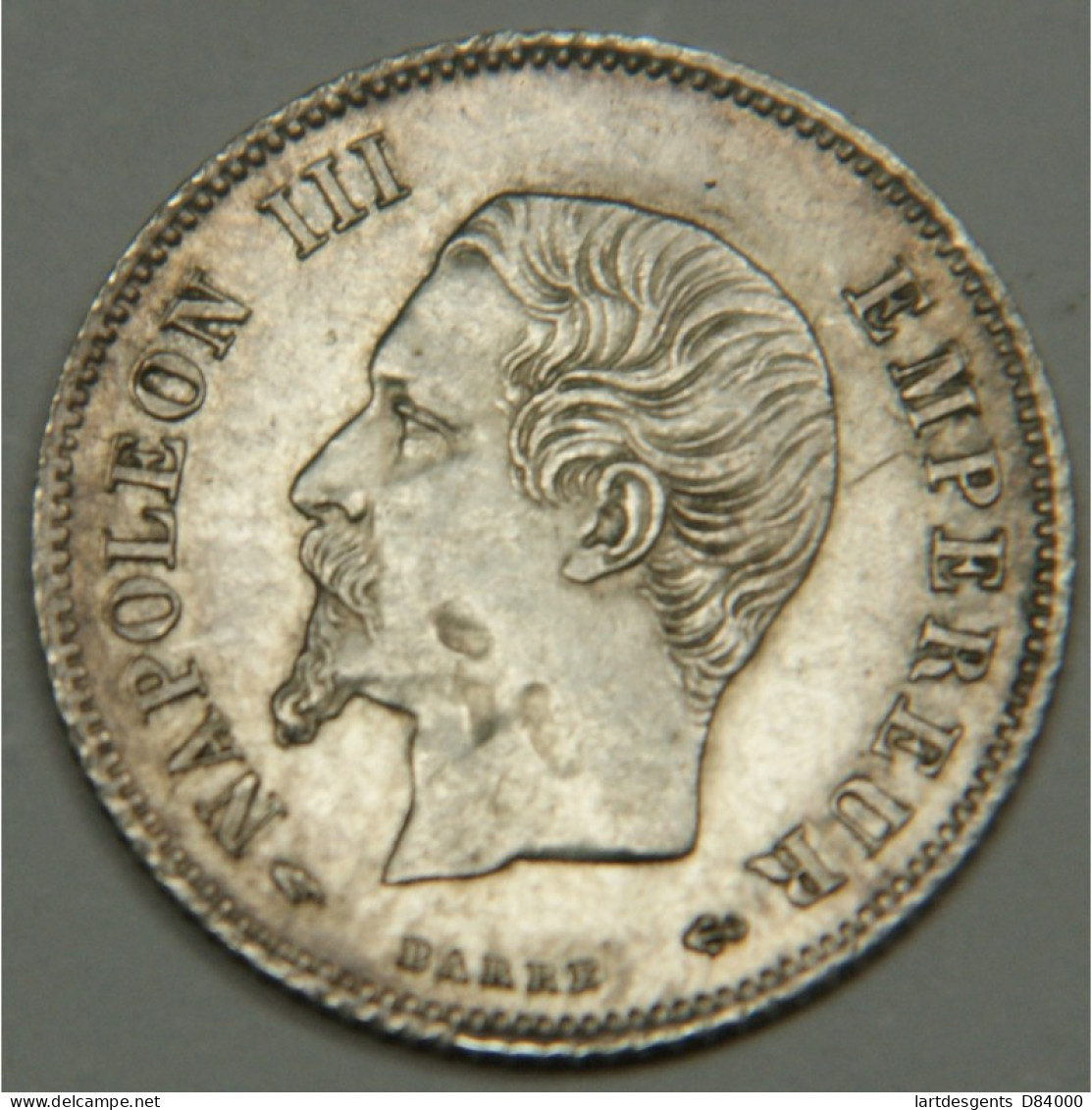 NAPOLEON III 20 Centimes 1858 A Tête Nue PCGS AU Détails PLACHET FLAW - Autres & Non Classés