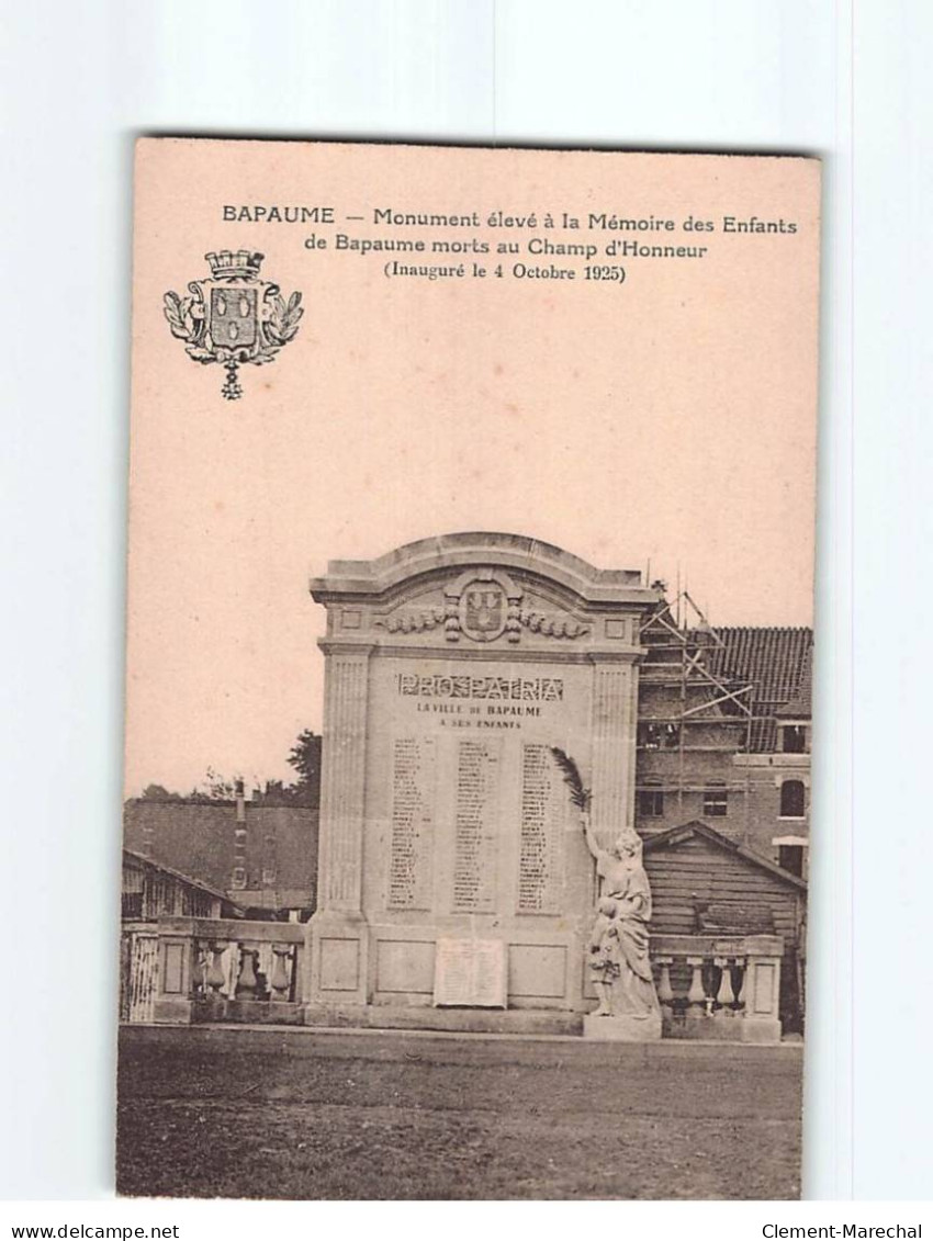 BAPAUME : Monument élevé à La Mémoire Des Enfants - Très Bon état - Bapaume