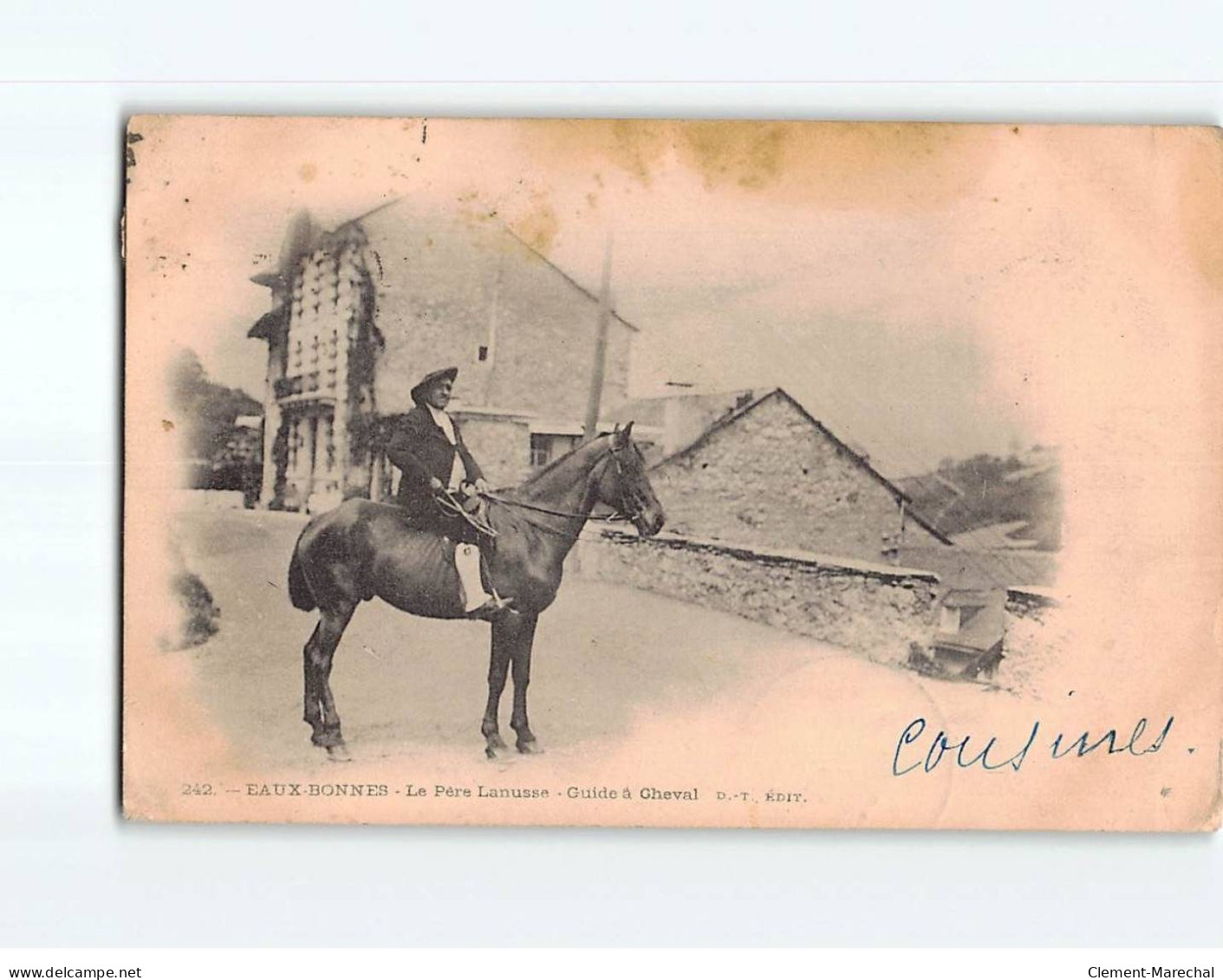 EAUX BONNES : Le Père Lanusse, Guide à Cheval - état - Eaux Bonnes