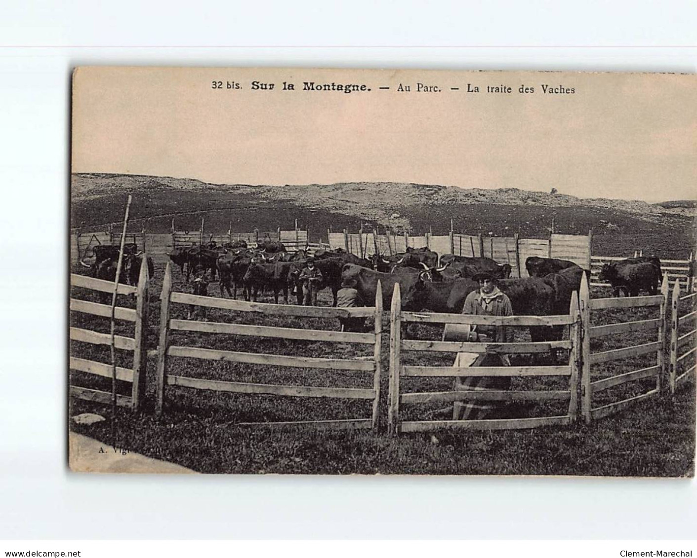 Sur La Montagne, Au Parc, La Traite Des Vaches - état - Other & Unclassified