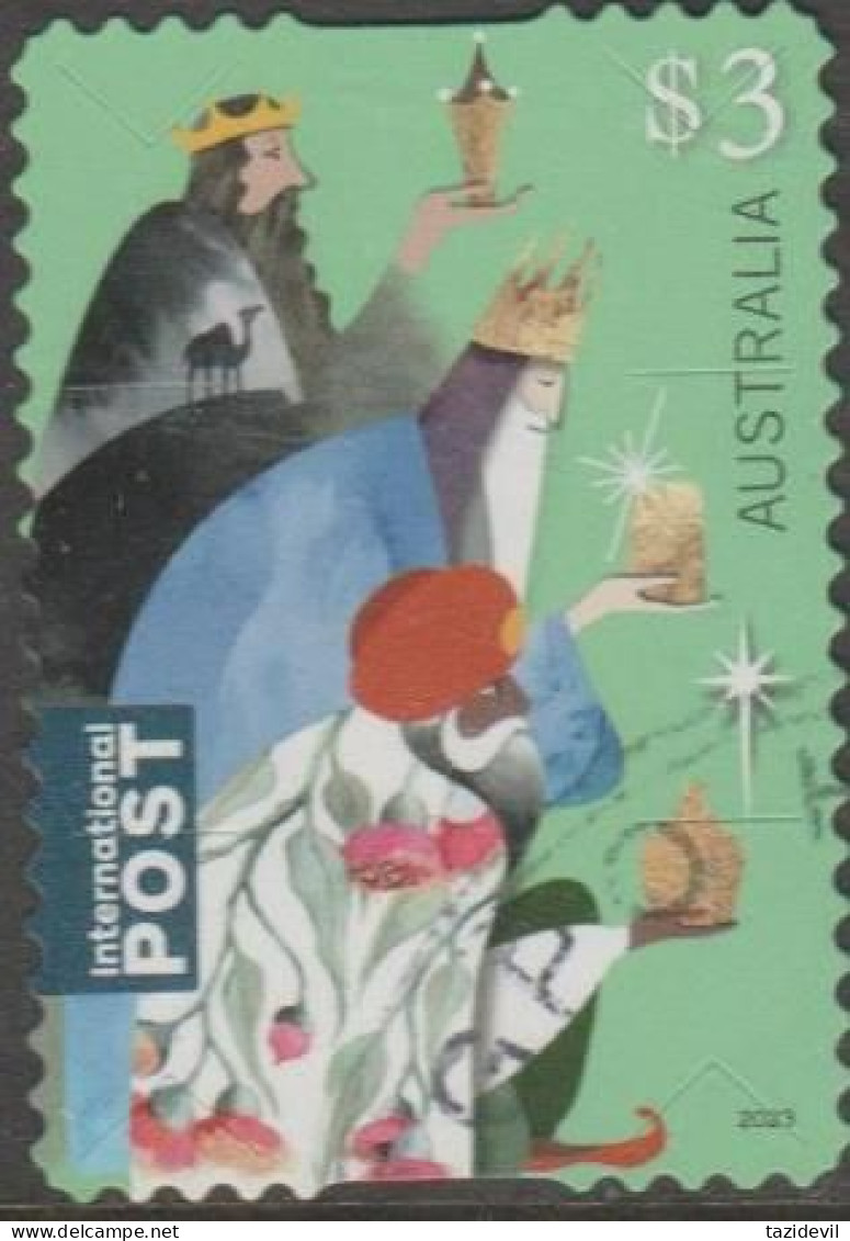 AUSTRALIA - DIE-CUT-USED 2023 $3.00 Religious Christmas, International - Three Wise Men - Used Stamps