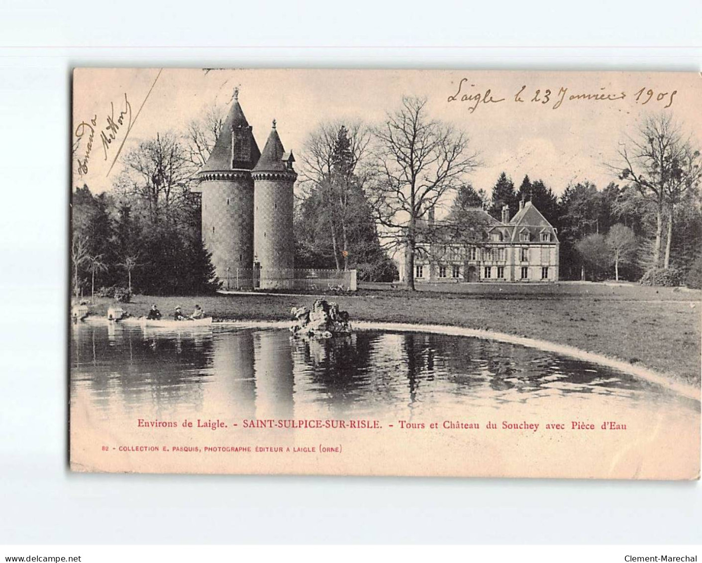 SAINT SULPICE SUR RISLE : Tours Et Château Du Souchey Avec Pièce D'eau - état - Autres & Non Classés