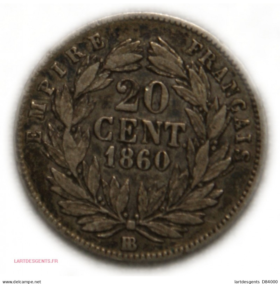 20 Centimes  1860 BB 6/5  Napoléon III, Lartdesgents - Autres & Non Classés