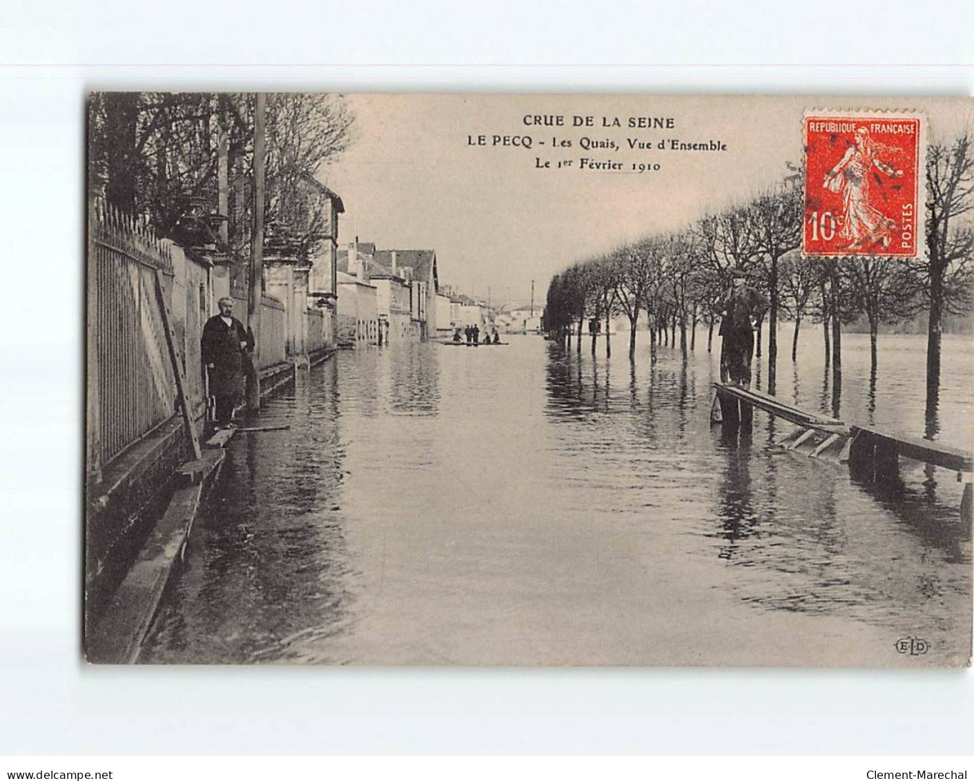 LE PECQ : Les Quais, Vue D'ensemble, Crue De La Seine 1910 - Très Bon état - Le Pecq