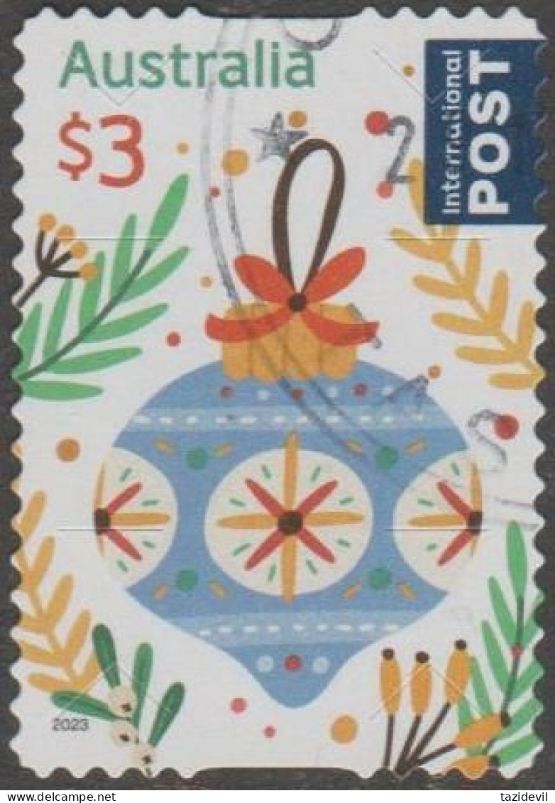AUSTRALIA - DIE-CUT-USED 2023 $3.00 Secular Christmas, International - Bauble - Used Stamps