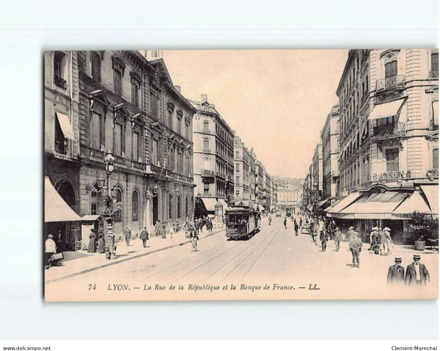 LYON : Le Rue De La République Et La Banque De France - Très Bon état - Other & Unclassified