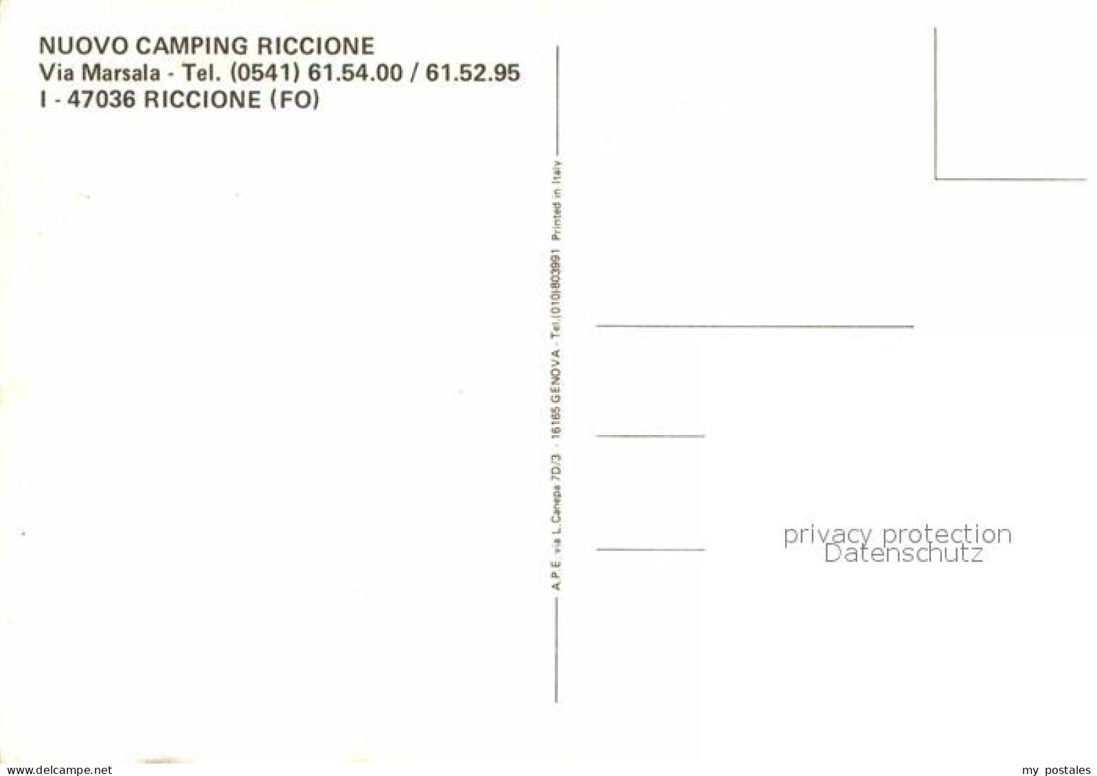 72735059 Riccione Nuovo Camping Swimming Pool Nationalflaggen Riccione - Autres & Non Classés