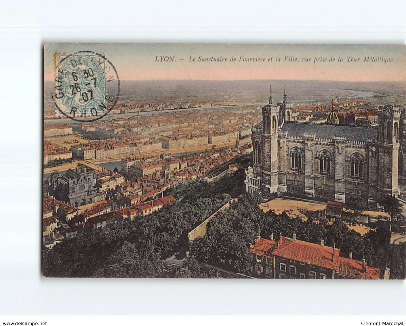 LYON : Le Sanctuaire De Fourvière Et La Ville, Vue Prise De La Tour Métallique - état - Other & Unclassified