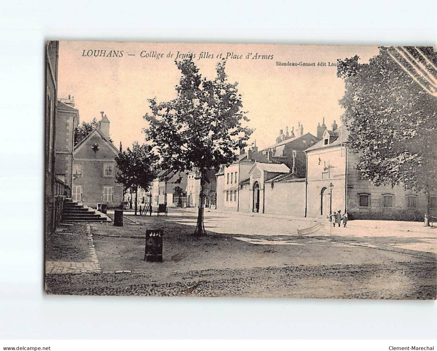 LOUHANS : Collège De Jeunes Filles Et Place D'Armes - état - Louhans