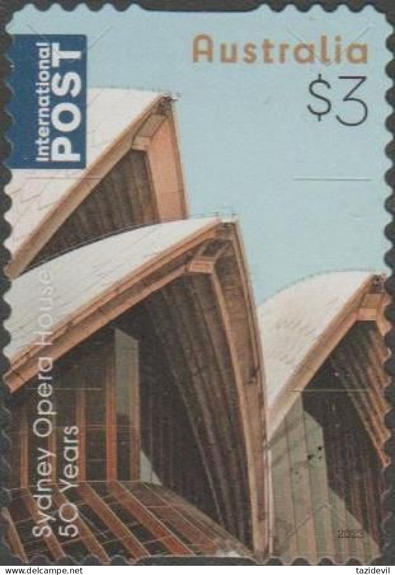 AUSTRALIA - DIE-CUT-USED 2023 $3.00 Fifty Years Sydney Opera House, International - Oblitérés