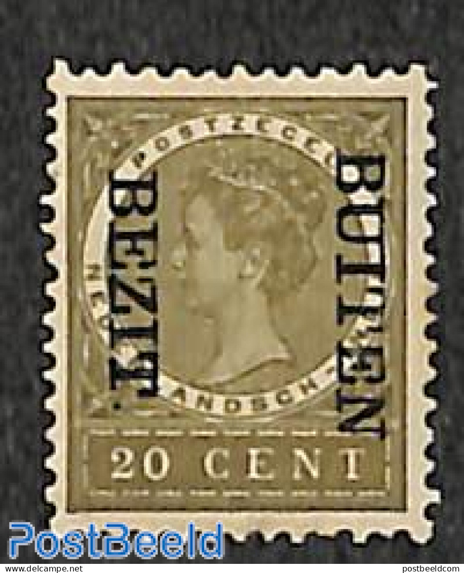 Netherlands Indies 1908 20c, BEZIT BUITEN, Stamp Out Of Set, Unused (hinged) - Other & Unclassified