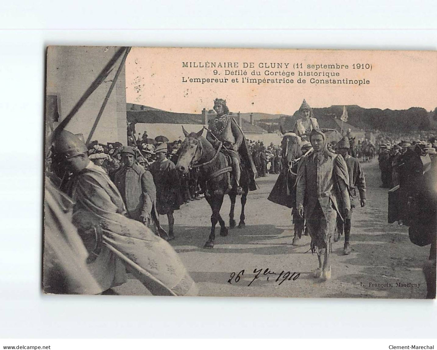CLUNY : Millénaire De Cluny, Septembre 1910, Défilé Du Cortège, Les Souverains De Constantinople - Très Bon état - Cluny