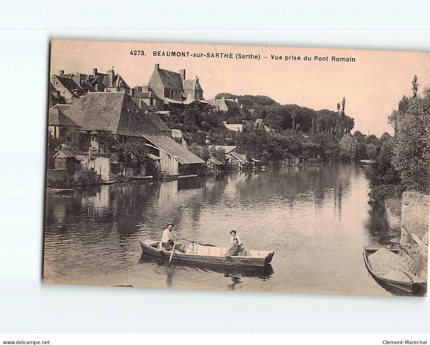 BEAUMONT SUR SARTHE : Vue Prise Du Pont Romain - état - Beaumont Sur Sarthe