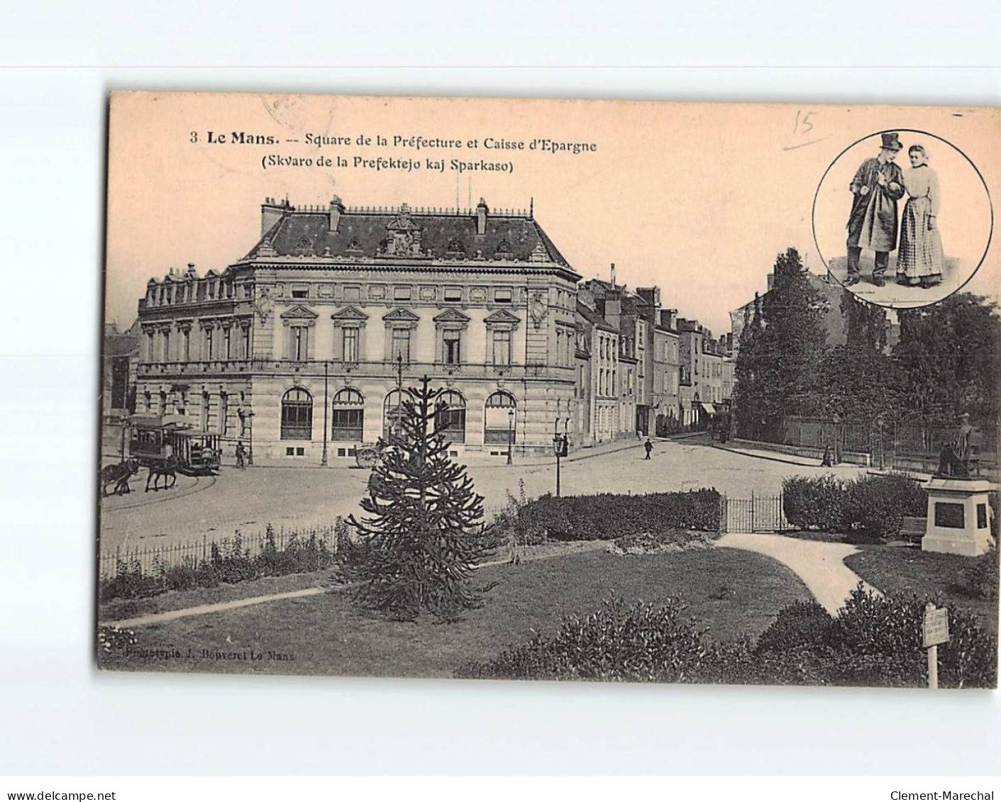 LE MANS : Square De La Préfecture Et Caisse D'Epargne - Très Bon état - Le Mans