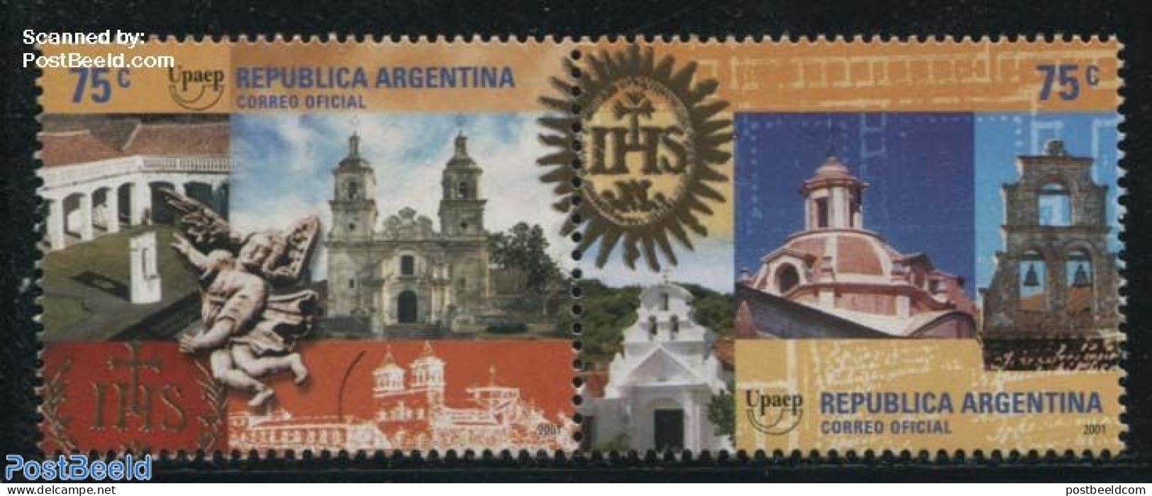 Argentina 2001 UPAEP, World Heritage 2v [:], Mint NH, History - Religion - World Heritage - Churches, Temples, Mosques.. - Nuovi